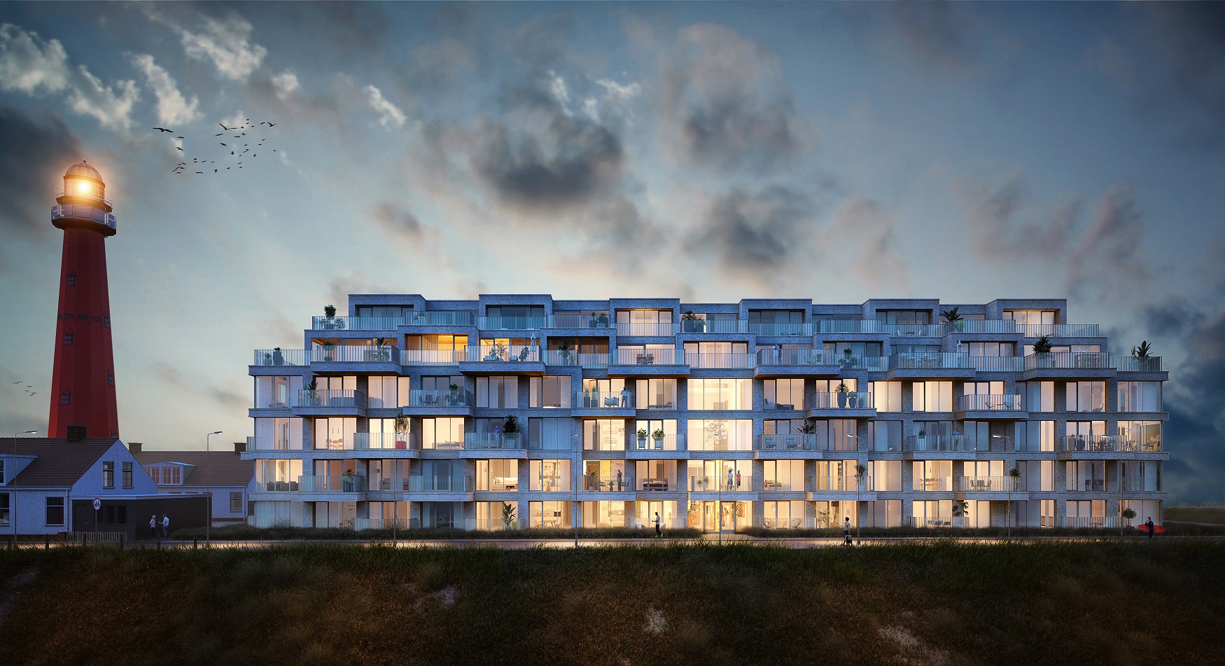 Wonen naast vuurtoren: ‘Zo’n nieuwbouwproject direct aan zee komt niet veel voor’