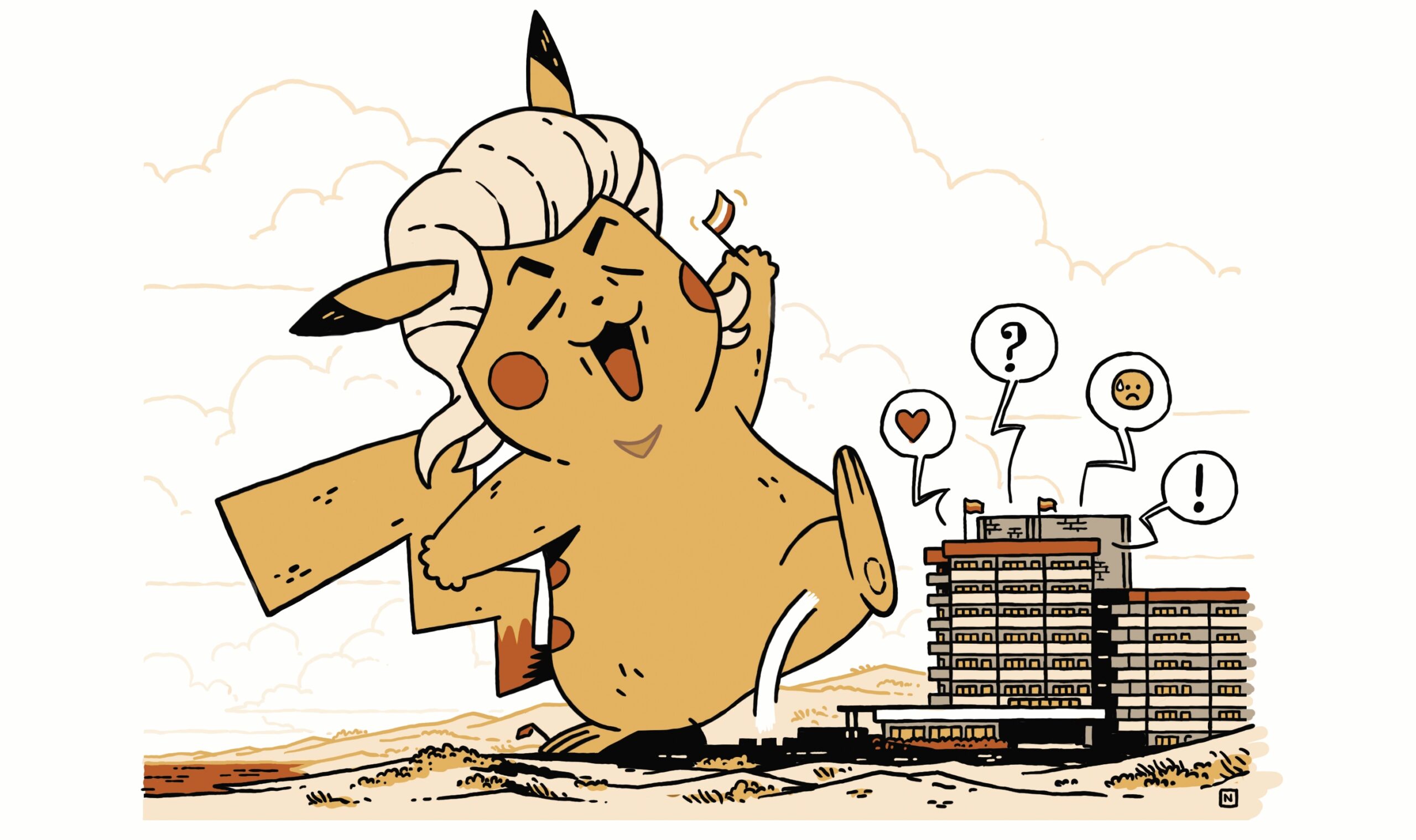 In familiebadplaats Kijkduin roert blonde Pikachu zich alleen om beeldvorming