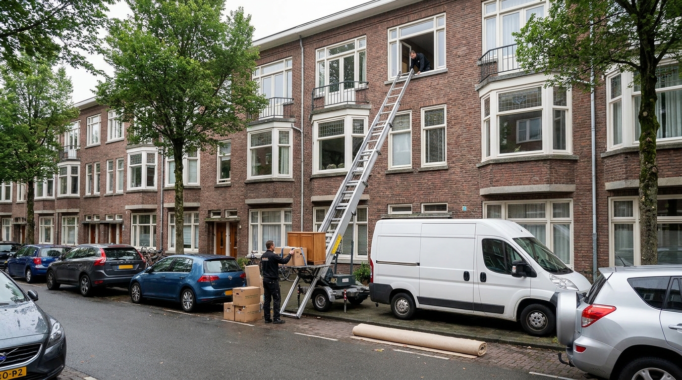 Een Haagse portiekwoning leeghalen is een klus apart